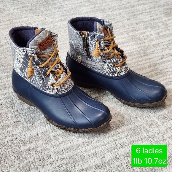 Sperry Shoes - Sperry women's Saltwater rain boot duck boot blue size 6